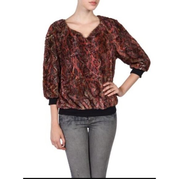 Diesel Women's F-Riga 3/4 Sleeve Sweatshirt V-Neck Sweater Size Small $248 Italy - Picture 9 of 16